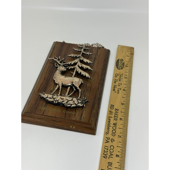 VTG 1000 Islands Canada Wall Plaque Stag & Pine Tree Design Retro Decor Wood - Picture 6 of 7